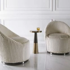 UTTERMOST DIXON ESPRESSO & BRASS ACCENT TABLE