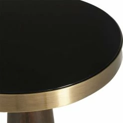 UTTERMOST DIXON ESPRESSO & BRASS ACCENT TABLE