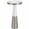 UTTERMOST DIXON WHITE & NICKEL ACCENT TABLE Living Room