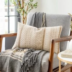 SURYA DOLA SCRIBE WOVEN COTTON PILLOW Pillows + Decor