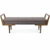 UTTERMOST Living Room DRAPER MID-CENTURY MODERN BENCH: TAUPE-GREY