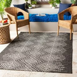 SURYA YAEL OUTDOOR RUG: BLACK + WHITE