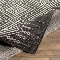 SURYA YAEL OUTDOOR RUG: BLACK + WHITE