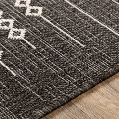 SURYA YAEL OUTDOOR RUG: BLACK + WHITE