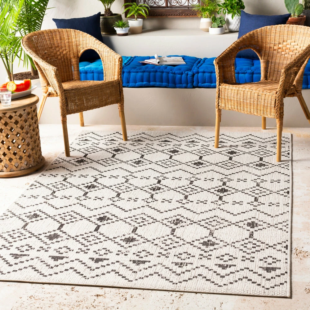Buy โ๏ธ SURYA YUMA OUTDOOR RUG: BLACK + WHITE ๐ 2 SURYA YUMA OUTDOOR RUG: BLACK + WHITE
