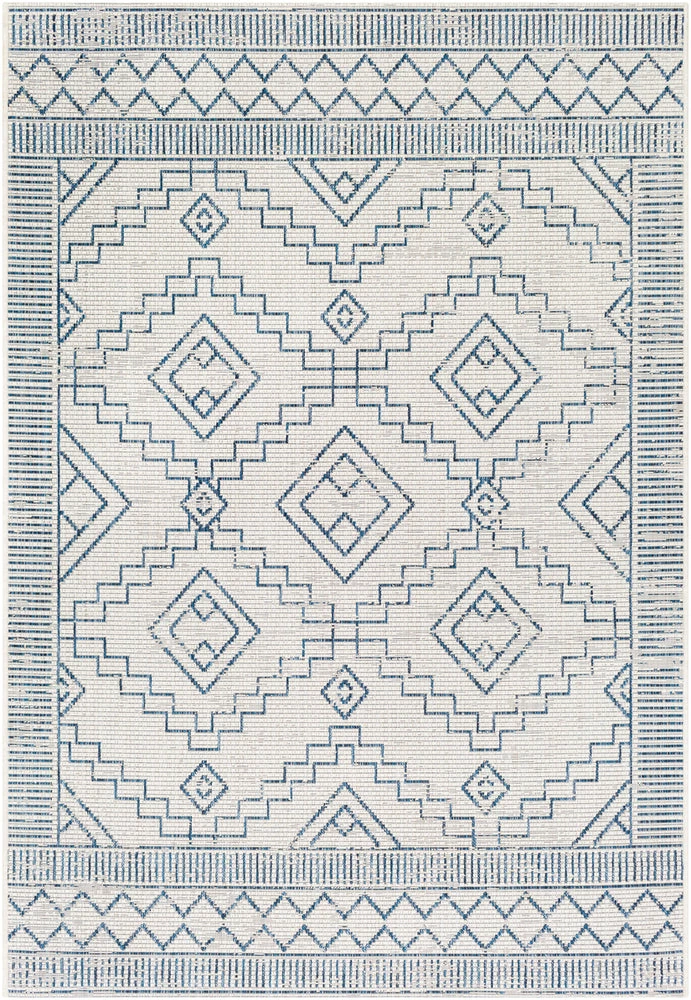Outlet ๐ฏ SURYA YONI OUTDOOR RUG: BLUE + WHITE ๐งจ 1 SURYA YONI OUTDOOR RUG: BLUE + WHITE