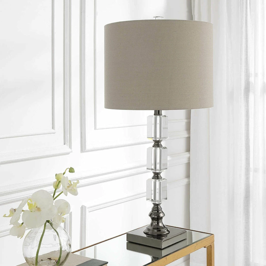 Brand new ๐ SALT EDITH CRYSTAL + ANTIQUE NICKEL TABLE LAMP ๐ 2 SALT EDITH CRYSTAL + ANTIQUE NICKEL TABLE LAMP