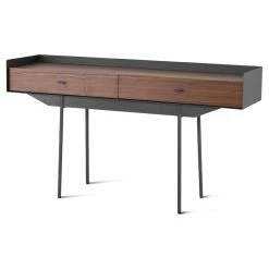 NUEVO Living Room EGON WALNUT + BRONZE CONSOLE TABLE