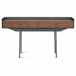 NUEVO Living Room EGON WALNUT + BRONZE CONSOLE TABLE
