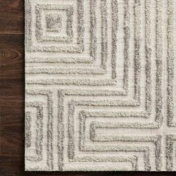 LOLOI EHREN 02 TEXTURED WOOL RUG: IVORY, SILVER