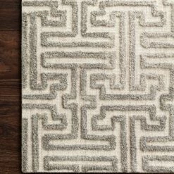 LOLOI EHREN 03 TEXTURED WOOL RUG: IVORY, STONE