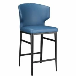 MOES DELANEY COUNTER STOOL: STEEL BLUE Kitchen + Dining