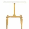 ZUO ELISKA GILT MARBLE TOP ACCENT TABLE