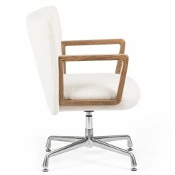 FOUR HANDS EMBRY SWIVEL DESK CHAIR: IVORY BOUCLE Office