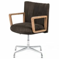 Hot Sale ⌛ FOUR HANDS EMBRY SWIVEL DESK CHAIR: NUBUCK CHARCOAL ✔️ 21 FOUR HANDS EMBRY SWIVEL DESK CHAIR: NUBUCK CHARCOAL