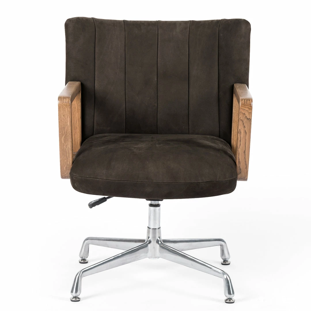 Hot Sale ⌛ FOUR HANDS EMBRY SWIVEL DESK CHAIR: NUBUCK CHARCOAL ✔️ 1 FOUR HANDS EMBRY SWIVEL DESK CHAIR: NUBUCK CHARCOAL