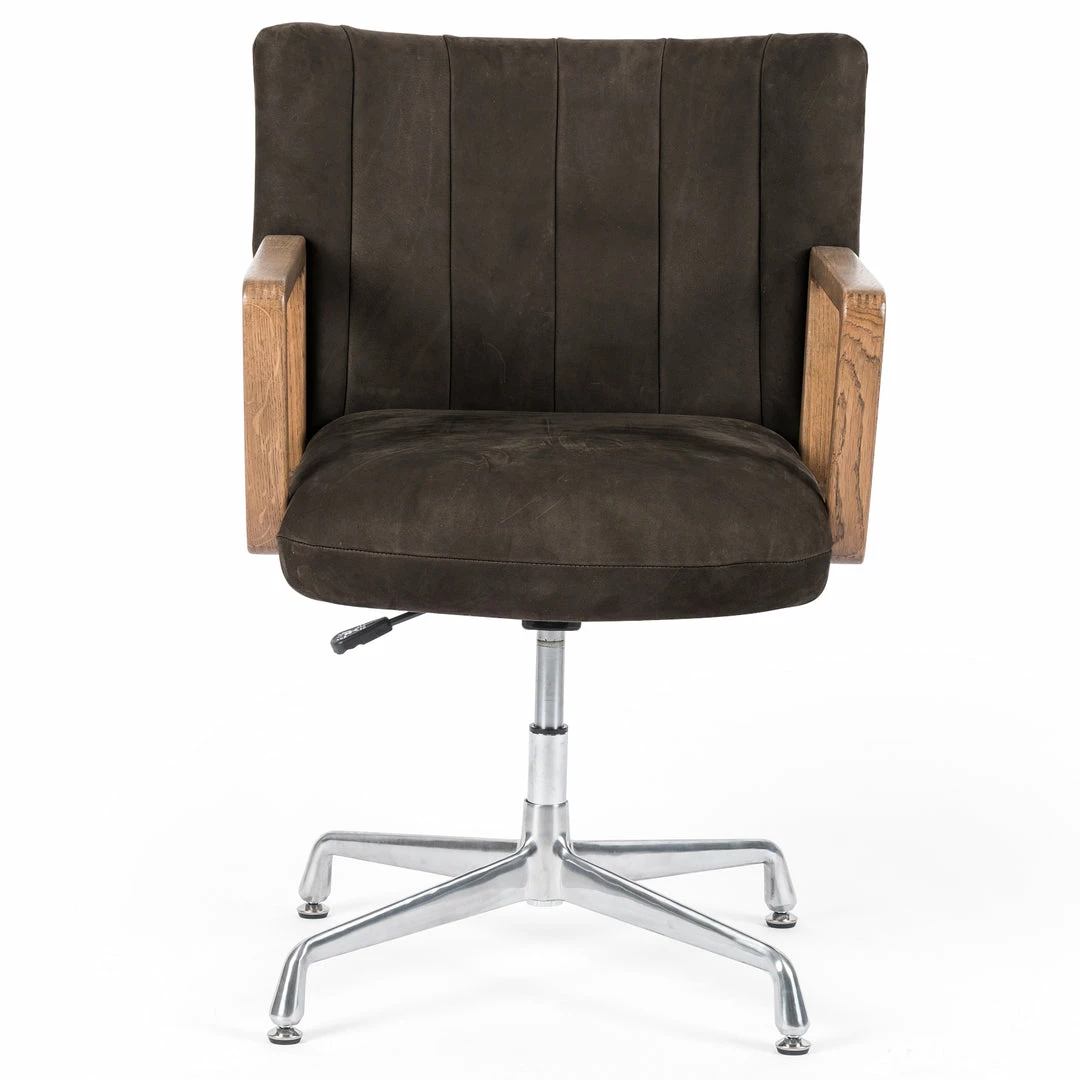 Hot Sale ⌛ FOUR HANDS EMBRY SWIVEL DESK CHAIR: NUBUCK CHARCOAL ✔️ 9 FOUR HANDS EMBRY SWIVEL DESK CHAIR: NUBUCK CHARCOAL