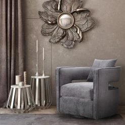 Flash Sale β€οΈ TOV EMORY GREY VELVET SWIVEL CHAIR π 8 TOV EMORY GREY VELVET SWIVEL CHAIR