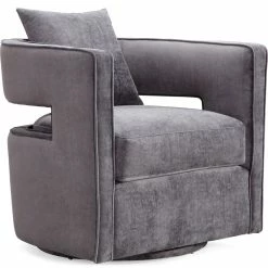 Flash Sale β€οΈ TOV EMORY GREY VELVET SWIVEL CHAIR π 9 TOV EMORY GREY VELVET SWIVEL CHAIR