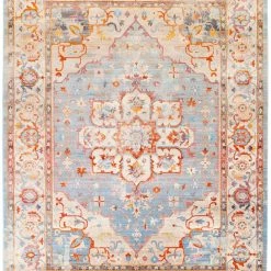 SURYA ETNEY RUG: SKY, ORANGE MULTI