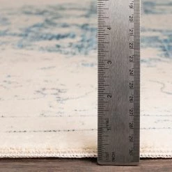 SURYA EILENA RUG: CREAM, INDIGO