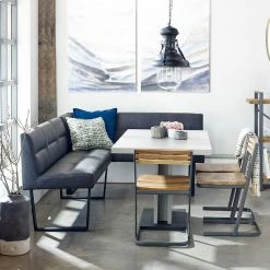 MOES FULTON CORNER DINING BANQUETTE BENCH: GRAY