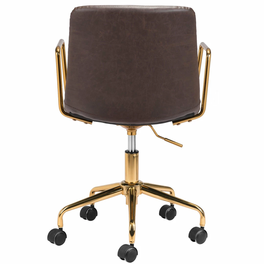 Buy 💯 ZUO ERIC BROWN + GOLD OFFICE CHAIR ❤️ 4 ZUO ERIC BROWN + GOLD OFFICE CHAIR