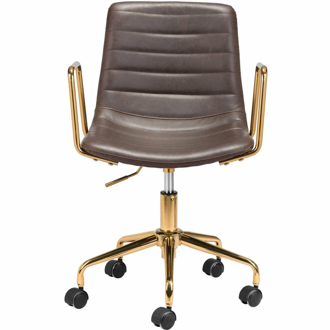 Buy 💯 ZUO ERIC BROWN + GOLD OFFICE CHAIR ❤️ 1 ZUO ERIC BROWN + GOLD OFFICE CHAIR