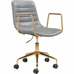 ZUO ERIC GREY + GOLD OFFICE CHAIR