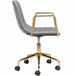 ZUO ERIC GREY + GOLD OFFICE CHAIR