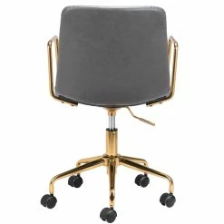 ZUO ERIC GREY + GOLD OFFICE CHAIR