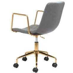 ZUO ERIC GREY + GOLD OFFICE CHAIR
