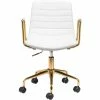 ZUO ERIC WHITE + GOLD OFFICE CHAIR