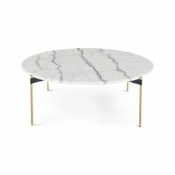 NUEVO ESTELLE 42"RD WHITE MARBLE COFFEE TABLE Furniture