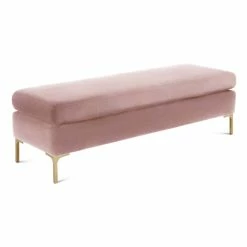 TOV Living Room ETTA BLUSH VELVET BENCH