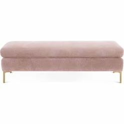TOV Living Room ETTA BLUSH VELVET BENCH
