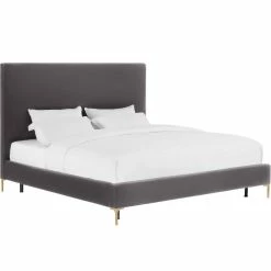 Buy 🥰 TOV ETTA GRAY VELVET BED ✔️ 17 TOV ETTA GRAY VELVET BED