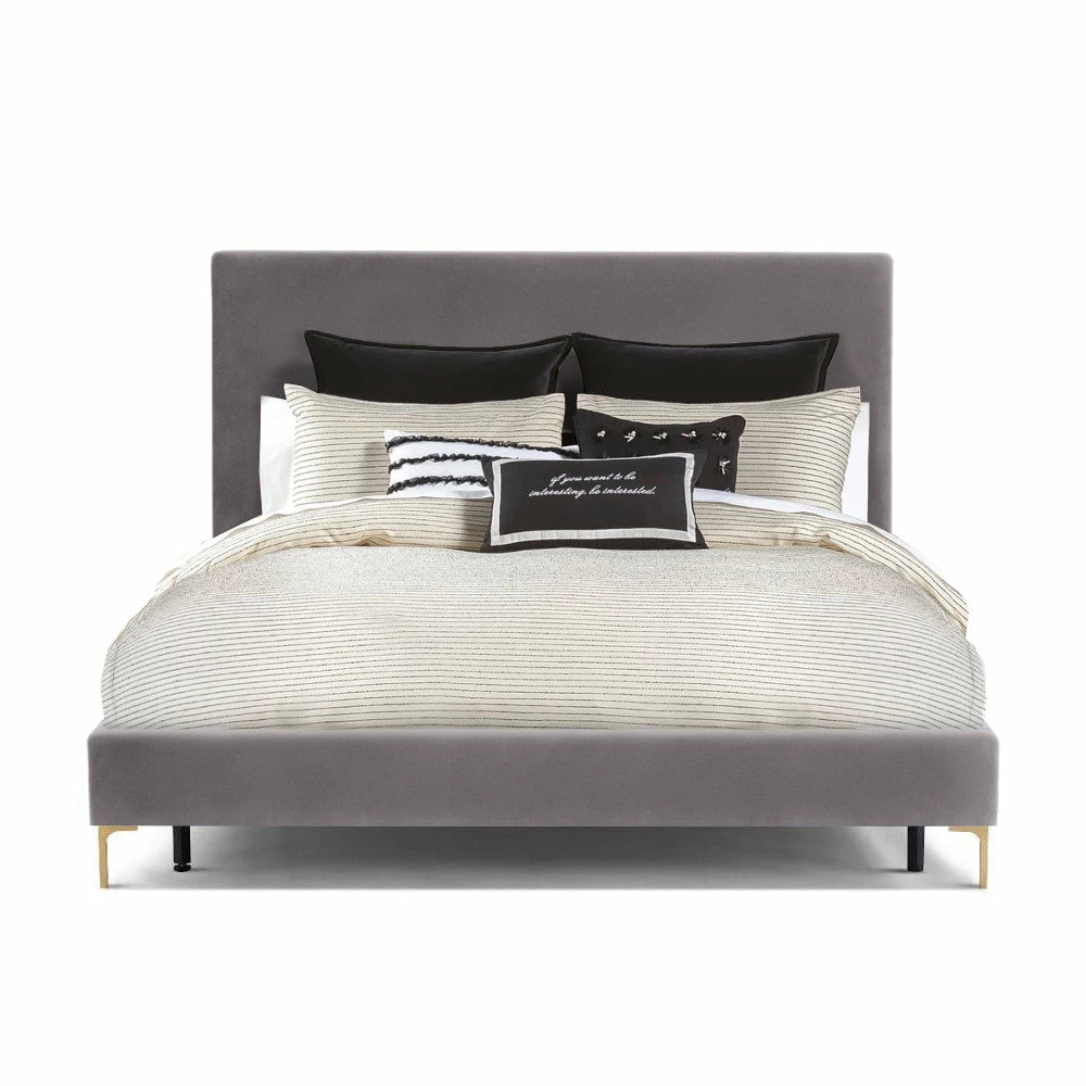 Buy 🥰 TOV ETTA GRAY VELVET BED ✔️ 5 TOV ETTA GRAY VELVET BED