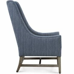 UTTERMOST Furniture EUGENE BLUE STRIPED WINGBACK CHAIR
