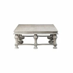 DOVETAIL Furniture EVEREST WHITE WASH ACACIA WOOD COFFEE TABLE
