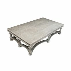DOVETAIL Furniture EVEREST WHITE WASH ACACIA WOOD COFFEE TABLE