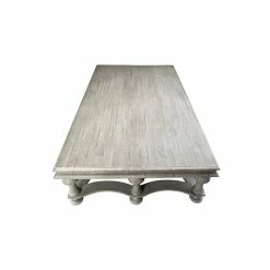 DOVETAIL Furniture EVEREST WHITE WASH ACACIA WOOD COFFEE TABLE