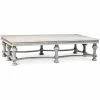 DOVETAIL Furniture EVEREST WHITE WASH ACACIA WOOD COFFEE TABLE