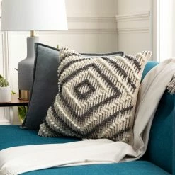 SURYA Pillows + Decor FALLON PILLOW: CHARCOAL, CREAM