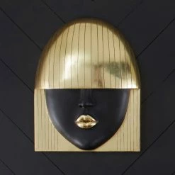 PHILLIPS COLLECTION FASHION FACE GOLD+BLACK WALL ART