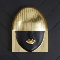 PHILLIPS COLLECTION FASHION FACE GOLD+BLACK WALL ART