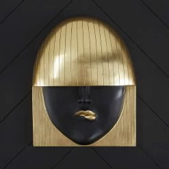 PHILLIPS COLLECTION FASHION FACE GOLD+BLACK WALL ART