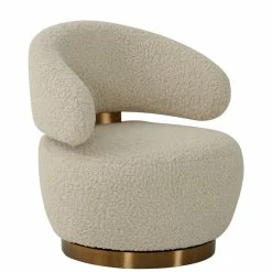 TOV FAUX SHEARLING BARREL CHAIR