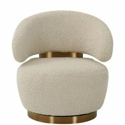 TOV FAUX SHEARLING BARREL CHAIR