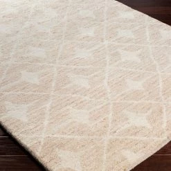 SURYA FEZ HAND KNOTTED WOOL RUG: WHEAT